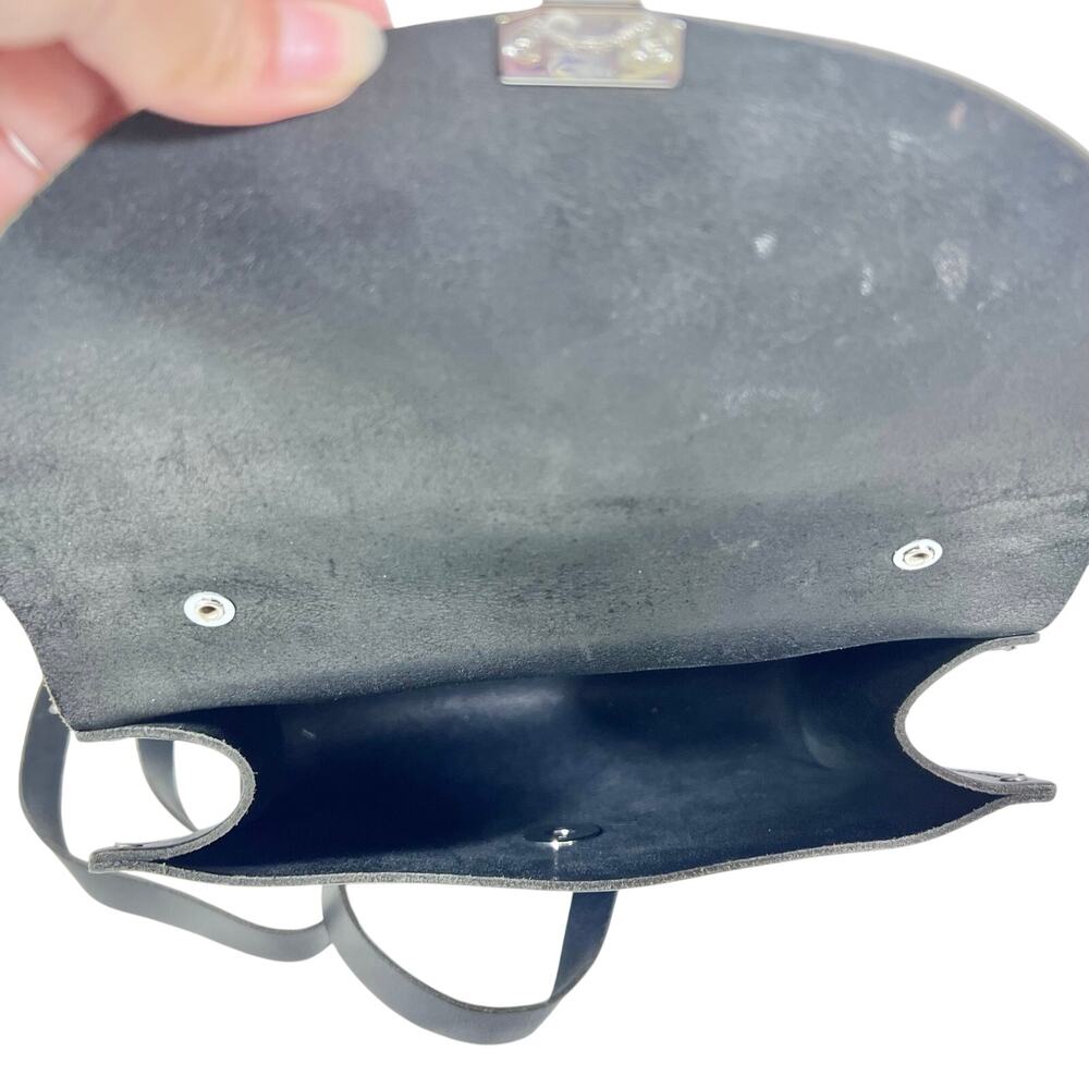 The Cambridge Satchel Company Poppy Grab Bag Mini Top Handle Black Leather - Picture 5 of 9